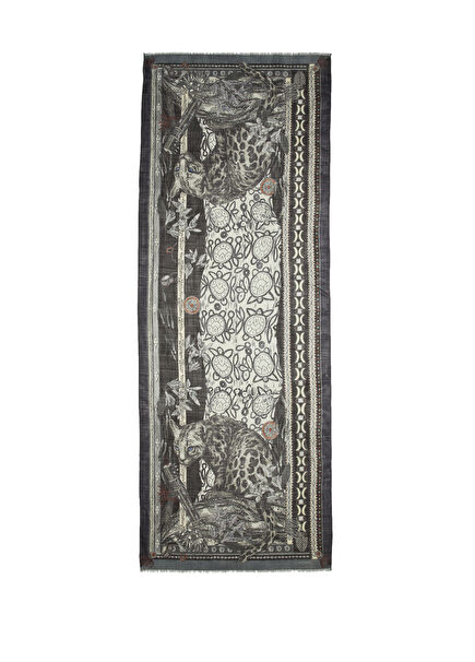 Çok Renkli Desenli Erkek Yün Fular