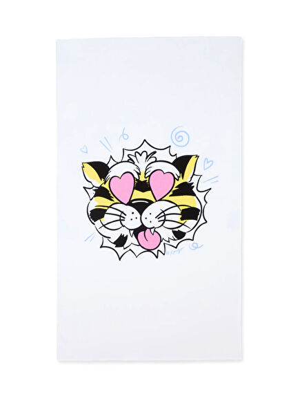 Wild Tiger White Women's Beach Towel
