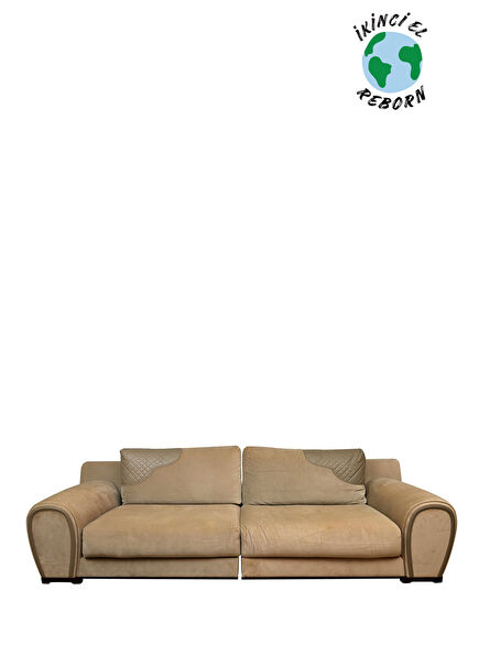 Fendi Casa Varenne Limited Edition Bej Kadife Deri Kanepe