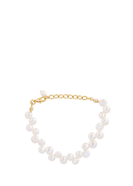 Lia İnci Pirinç Üzeri 18 Ayar Altın Kaplama Kadın Bileklik