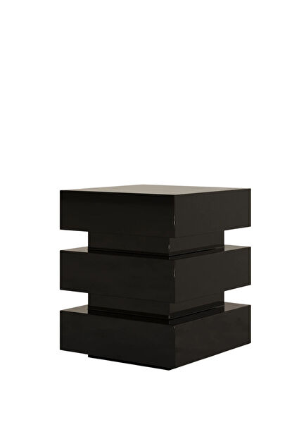 De Stijl Kübik Siyah Yan Sehpa