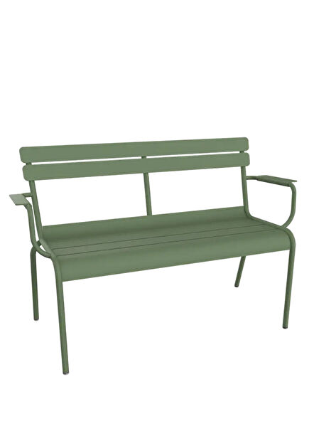 Luxembourg Green Armrest Bench