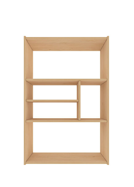 Naturel Montessori 5 Bölmeli Modül Çocuklar İçin Erişilebilir Kitap ve Oyuncak Rafı