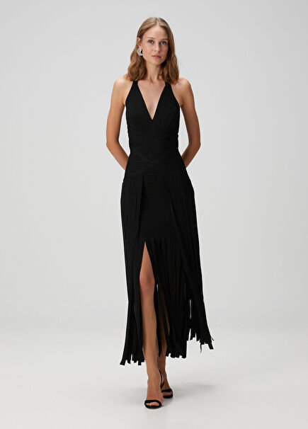 Black Midi Evening Dress