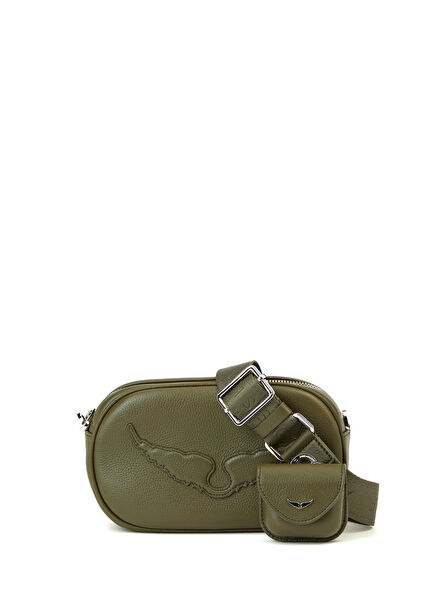 Rock With You Haki Kadın Deri Çapraz Çanta