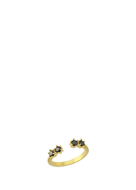 Moksha Black 24 Karat Gold Plated Women's Ring