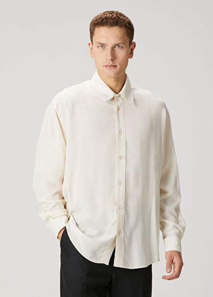 Relaxed Fit Kırık Beyaz Gömlek