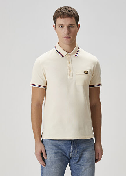Beige Polo Neck T-Shirt