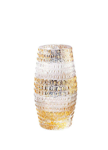 Crocodile Gold Snakeskin Pattern Gold Decorated Crystal Vase