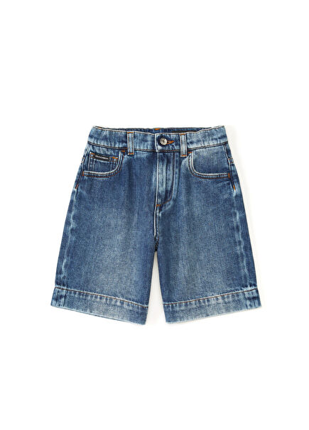 Navy Blue Baby Boy Denim Bermuda