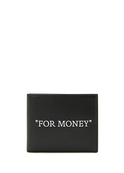 Men's Leather Wallet With Black Lettering Print