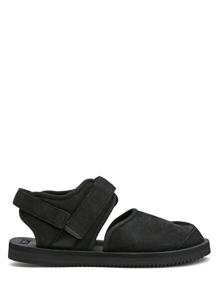 Black Men's Leather Sandals
