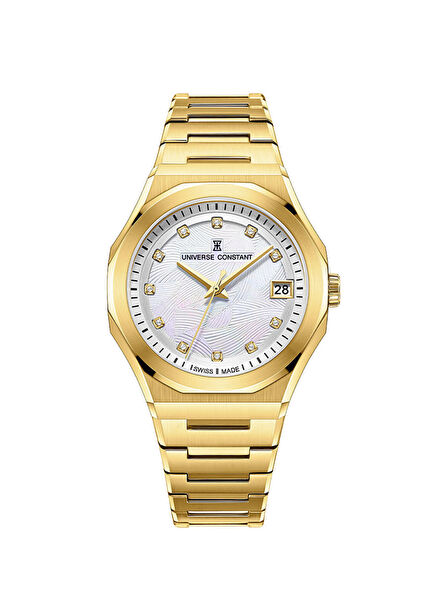 UC1031 Gold Women's Wristwatch with Diamonds