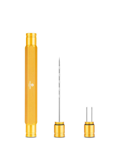 Gold Aluminum Cigar Opener Needle and Cigar Holder