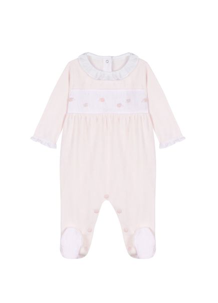 Pembe Kadife Patikli Kız Bebek Tulum