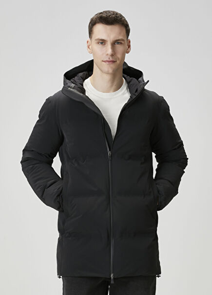 Black Hooded Puff Coat