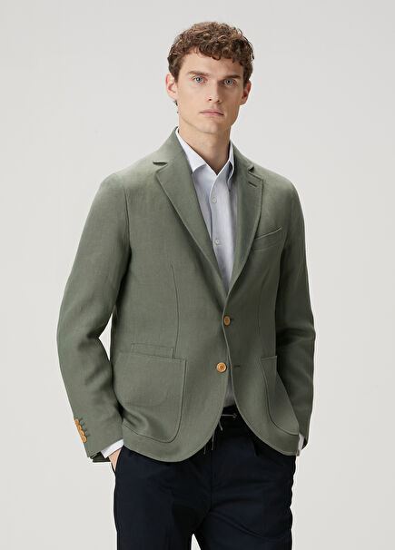 Green Linen Jacket