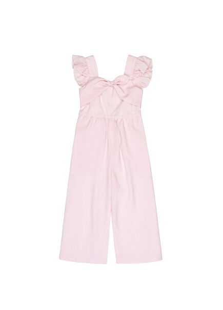 Pembe Gofre Kız Çocuk Tulum
