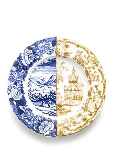 Hybrid Sofronia Desenli Porselen Çukur Tabak 25 cm