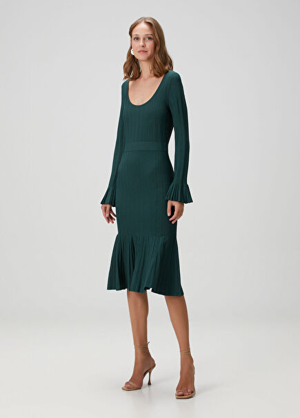 Green Midi Evening Dress