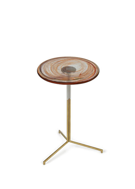 Flat Amber Glass Side Table
