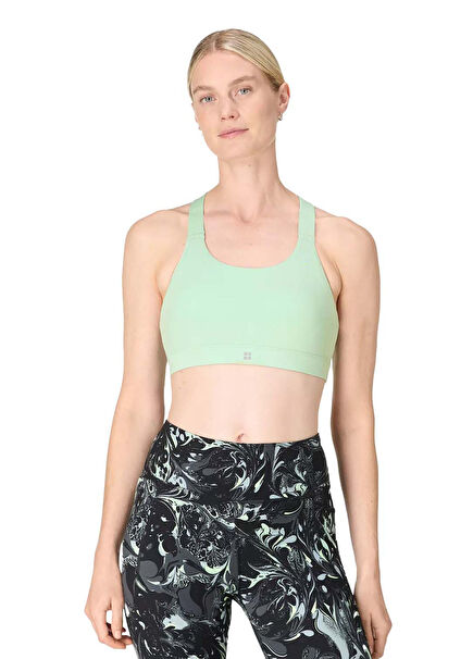 Power Medium Support Sports Br Fitness Bra Green Women Sport Tank Top