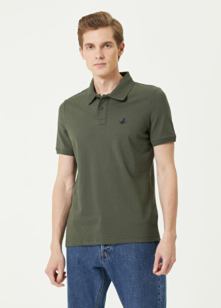 Comfort Fit Khaki Polo Neck T-shirt