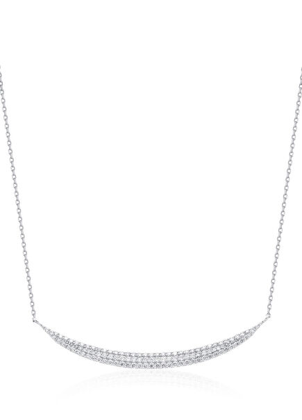Women's Gold Necklace With Bow Diamonds