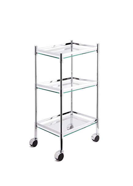 Chrome Wheeled Bathroom Table