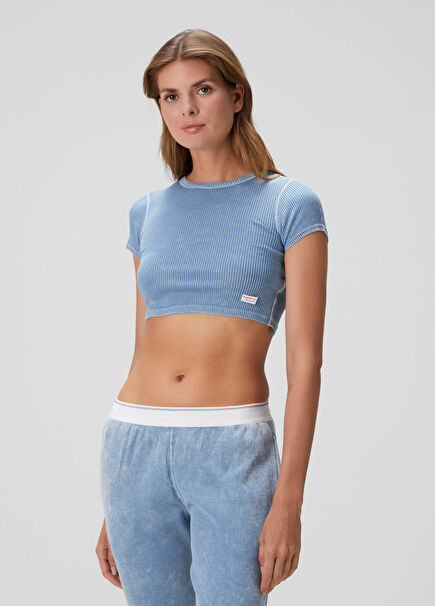 Mavi Logo Patchli Crop T-shirt