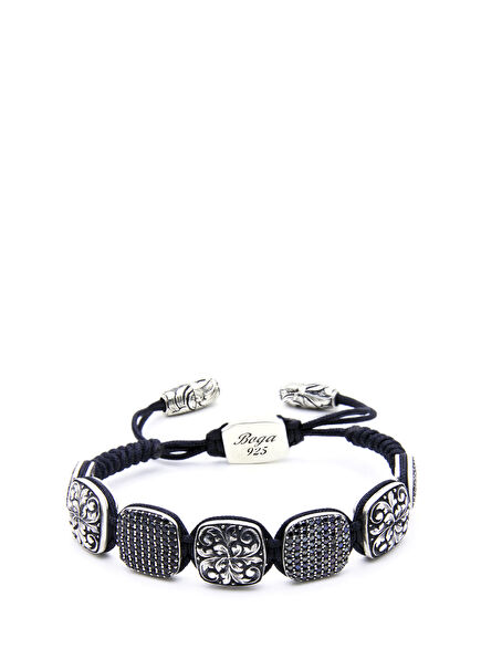 Engraved Rsd Zc Snake Mens Silver Bracelet