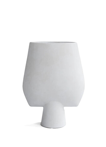 Sphere Square Big White Ceramic Vase
