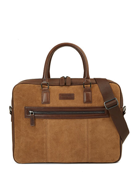 Brown Tan Men's Leather Laptop Bag