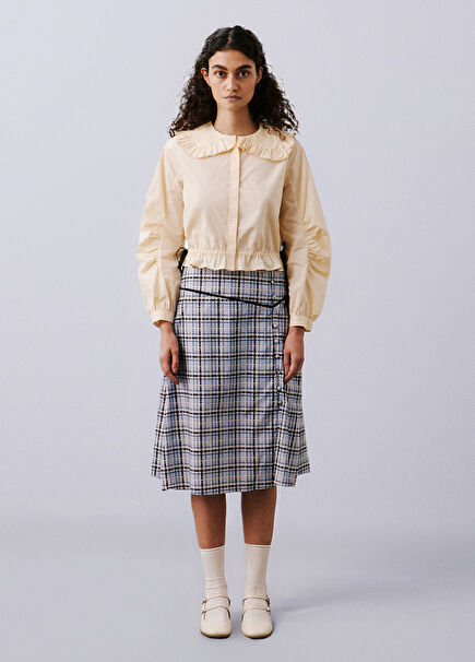 Marais Yellow Balloon Sleeve Women's Vintage Shirt