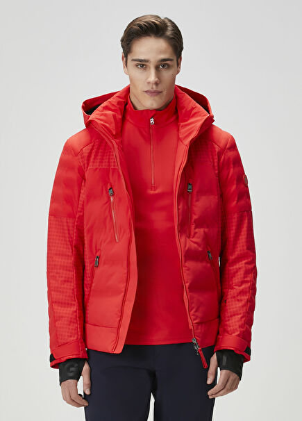 Fionn2 Red Hooded Puff Ski Jacket
