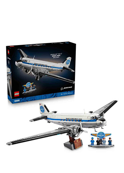Icons Douglas DC-3 PAN AM Uçağı 1903 Parça 18+ Yaş Dekoratif Vintage Uçak Modeli Yapım Seti 11378 
