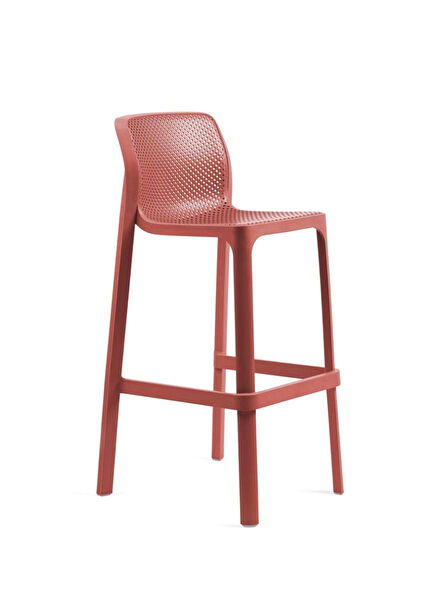 Net Corallo Kırmızı Bar Sandalyesi