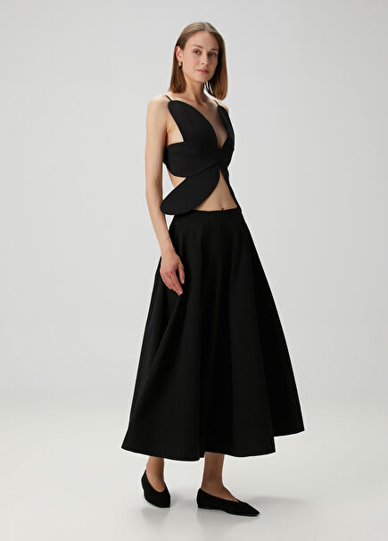 Sicily Black Midi Skirt
