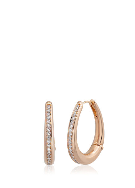 Teardrop Diamond Women's Gold Hoop Earrings