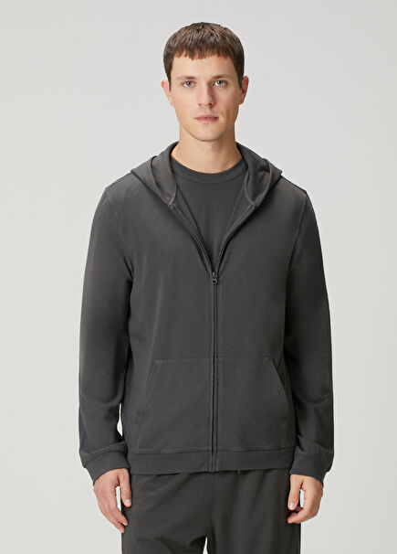 Gri Kapüşonlu Sweatshirt