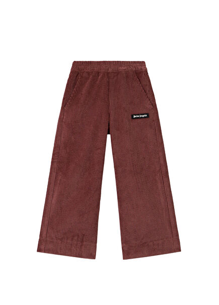 Pink White Girls Velvet Pants