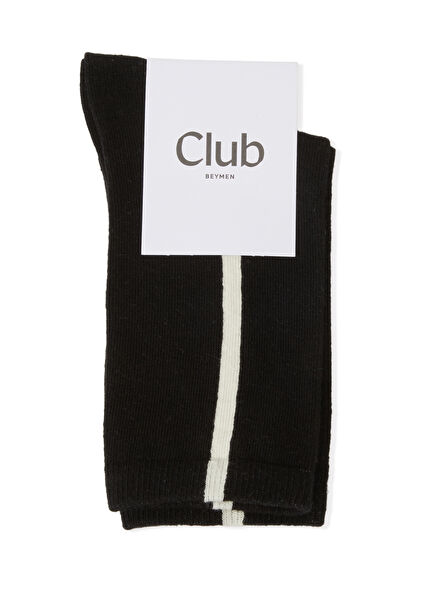 Siyah Çizgili Kadın Çorap