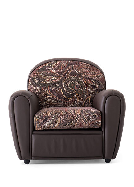 Roma Kahverengi Desenli Deri Berjer