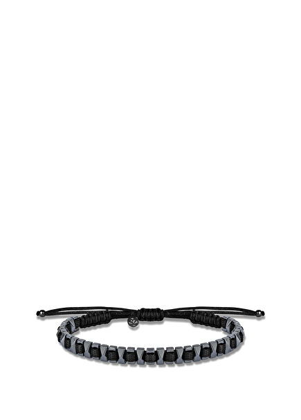 Vertex Noctis Black Men's Silver Bracelet
