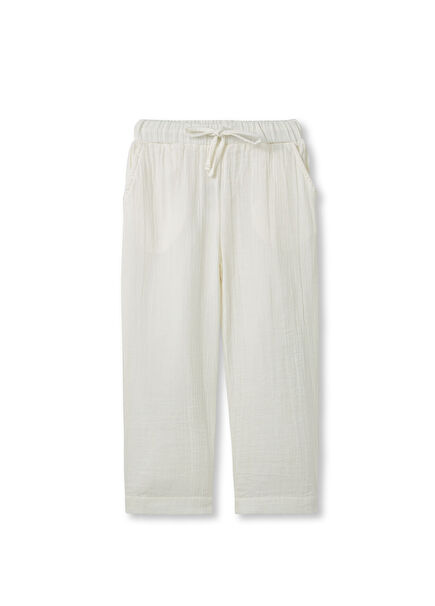 Müslin Ekru Çocuk Pantolon