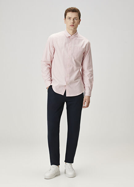 Essentials Navy Blue Waist Corded Twill Pants