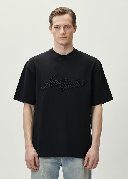 Black Logo Embroidered T-Shirt