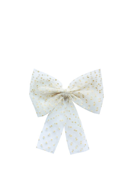 Off-White Tulle Clip-on Girls' Bow Clasp