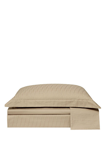 Linea Camel Jakarlı Pamuk Çift Kişilik Nevresim Takımı 200 x 220 cm