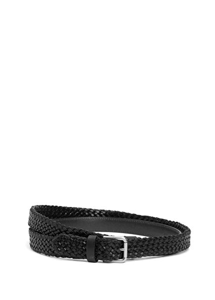 Black Men's Leather Belt
